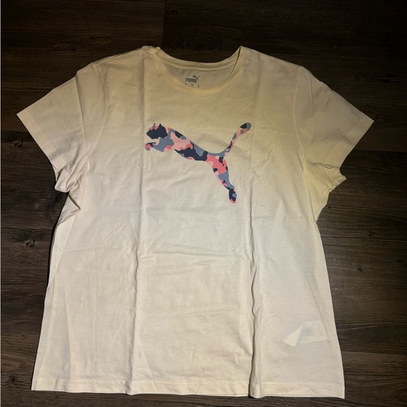 extra large cream/white puma shirt - Picture 1 of 2